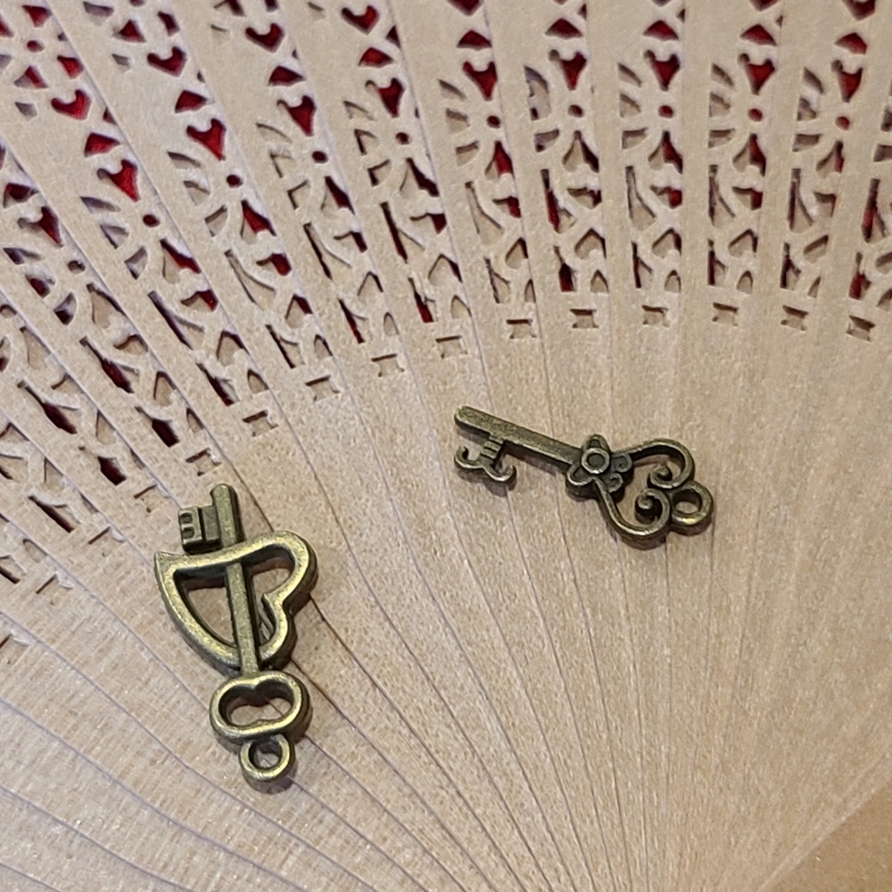 Unique Vintage Brass Key Charms